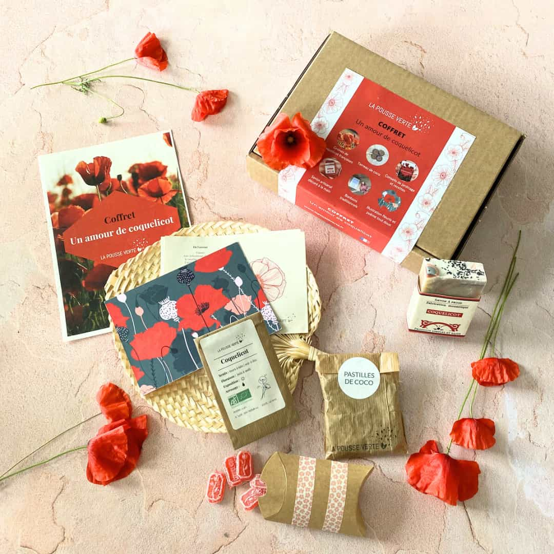 La Pousse Verte - Coffret cadeau Un amour de coquelicot en fleur