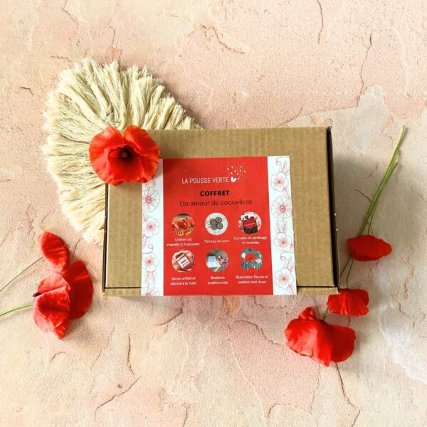 coffret coquelicot cadeau jardinage artisanat fleur