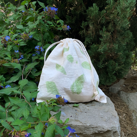 tuto tataki zome impression végétale résultat sac