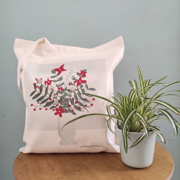 tote bag coton bio fleurs