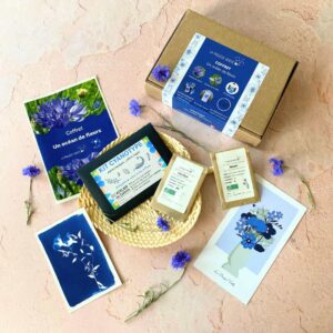 coffret océan fleurs bleues cyanotype jardinage créatif