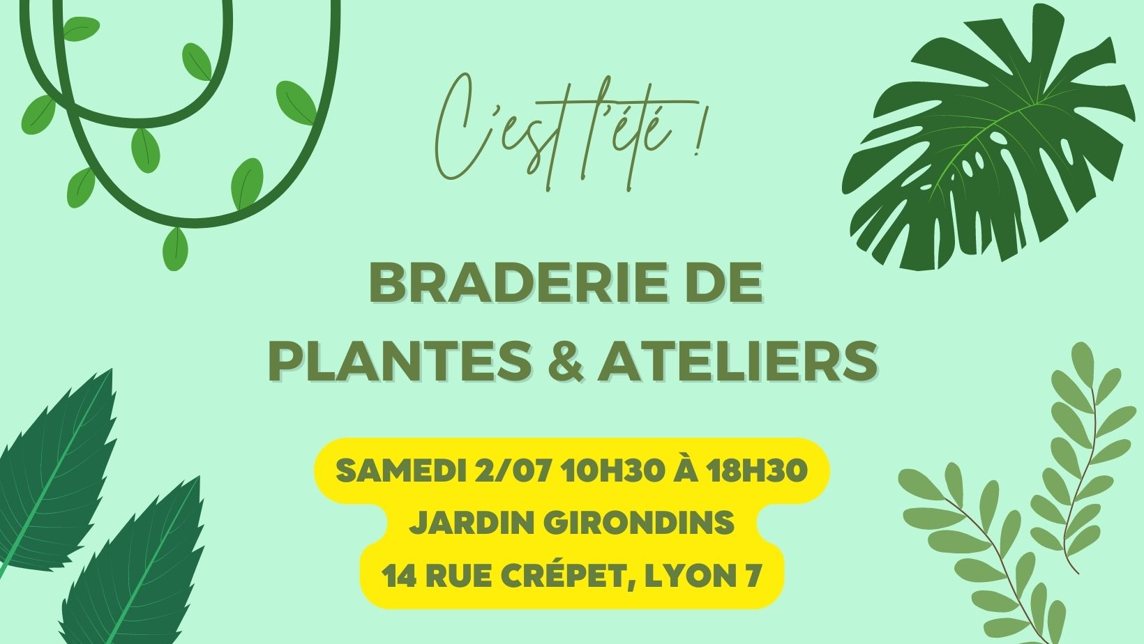 braderie plantes lyon 7 ateliers jardinage