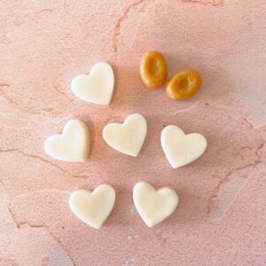fondants cire bougie caramel coeur