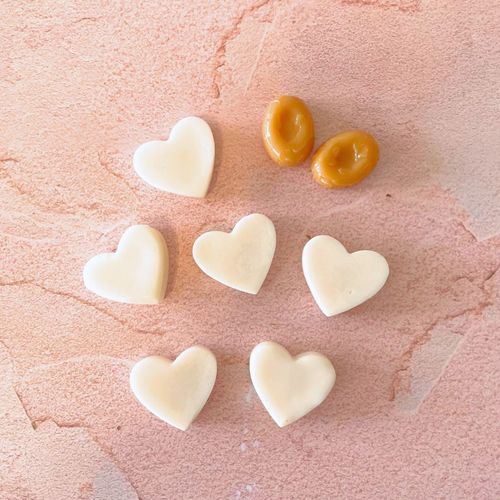 fondants cire bougie caramel coeur