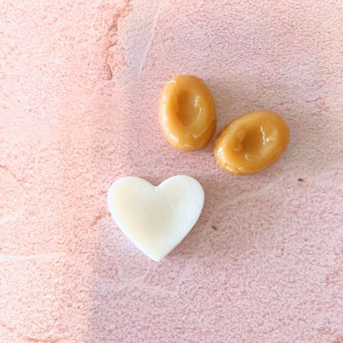 fondant cire bougie caramel coeur