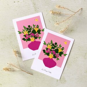 carte postale fleurs été illustration bouquet