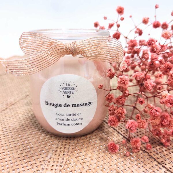 bougie massage cire artisanale rose parfumée