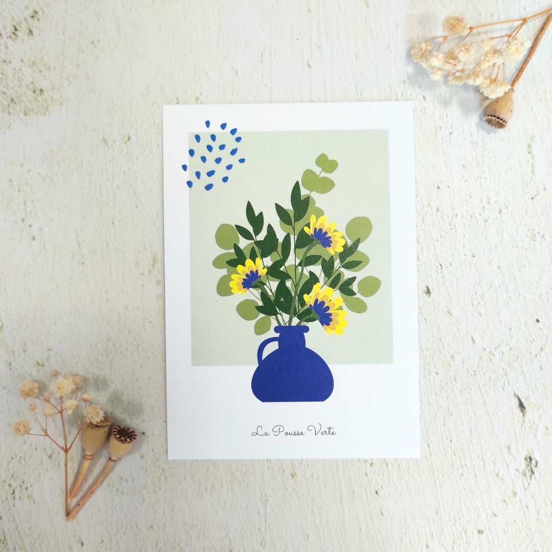 box plante printemps 24 fleurie comestible illustration carte postale