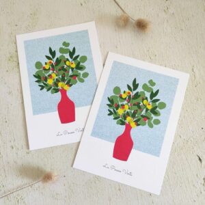 carte postale bouquet fleuri été